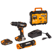 WORX 20V Дрель-шуруповерт аккумуляторная WX370 с 2-мя АКБ 2Ач, ЗУ, кейс WORX