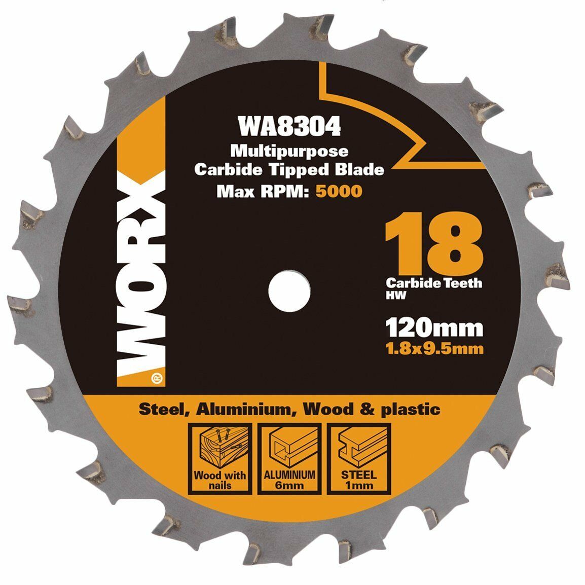 WORX Пильный диск универсальный WA8304, 120х1,8х9,5 мм WORX