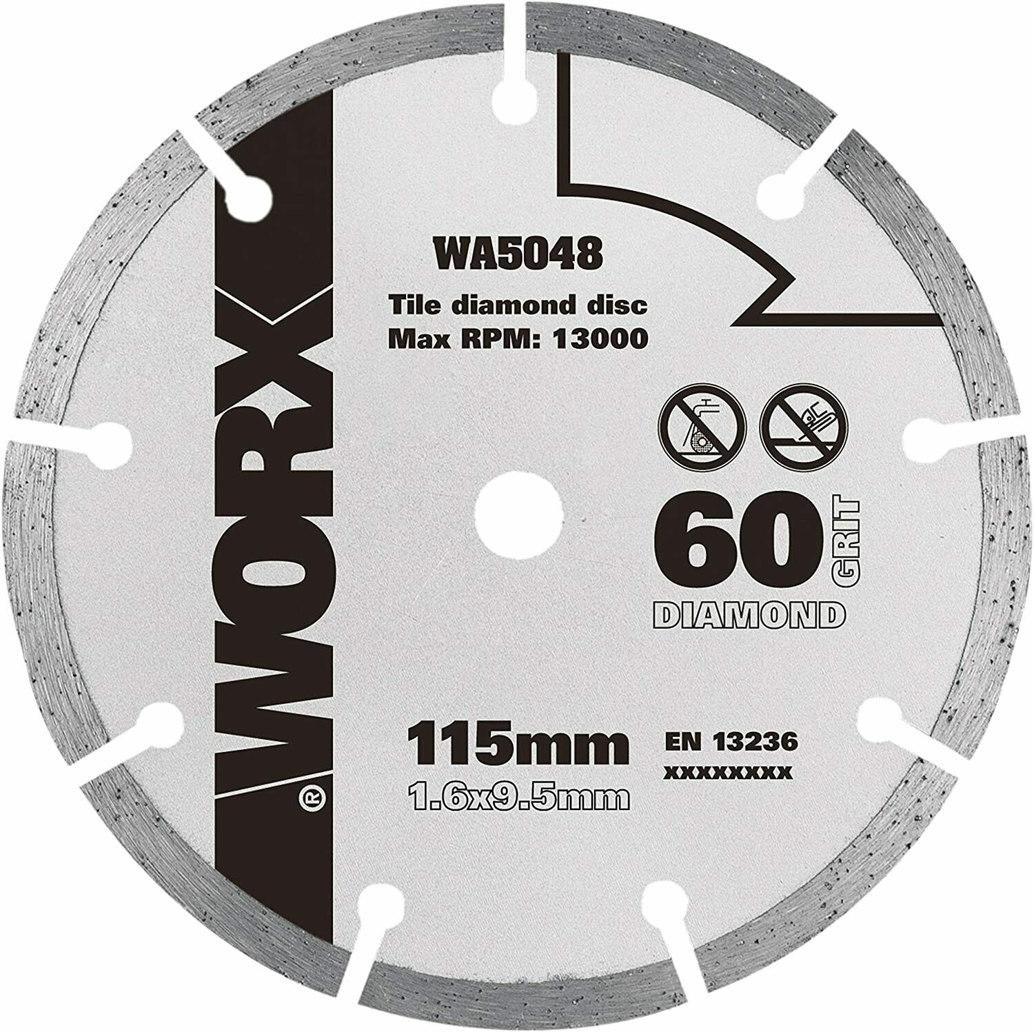 WORX Пильный диск алмазный WA5048, 115х1,6х9,5 мм WORX