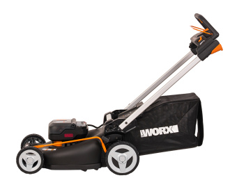 WORX 40V Газонокосилка аккумуляторная WG760E, 51 см, комплект с 2-мя АКБ 5 Ah и ЗУ WORX