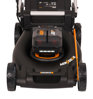 WORX 40V Газонокосилка аккумуляторная WG760E, 51 см, комплект с 2-мя АКБ 5 Ah и ЗУ WORX