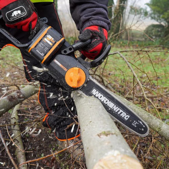 WORX 20V Пила аккумуляторная NITRO WG350E, 30 см, комплект с АКБ 4 Ah и ЗУ WORX