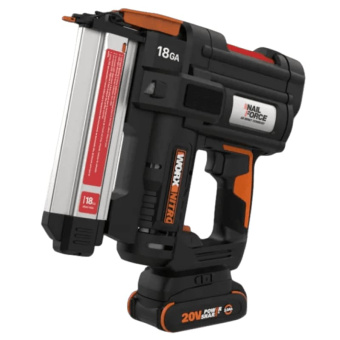 WORX 20V Гвоздезабивной пистолет аккумуляторный WX842, комплект с АКБ 2 Ah и ЗУ, сумка WORX