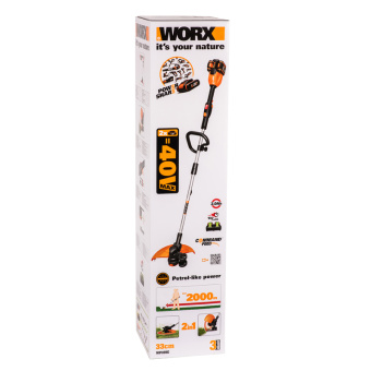 WORX 40V Триммер аккумуляторный WG185E.9, бесщеточный, 38 см, без АКБ и ЗУ WORX
