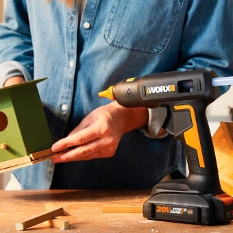 WORX 20V Аккумуляторный клеевой пистолет WX045, без АКБ и ЗУ WORX