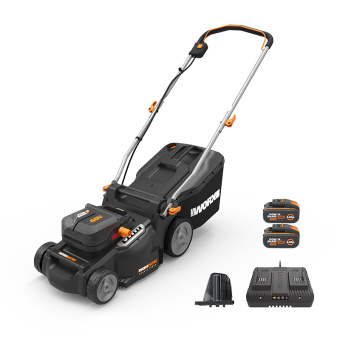 WORX 40V Газонокосилка аккумуляторная WG737E, 37 см, комплект с 2-мя АКБ 4 Ah и ЗУ WORX